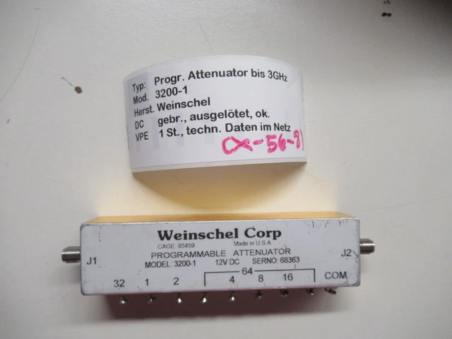 1 pz. progr. Attenuatore fino a 3 GHz, modello: 3200-1, produttore: Weinschel, (X-56-8)