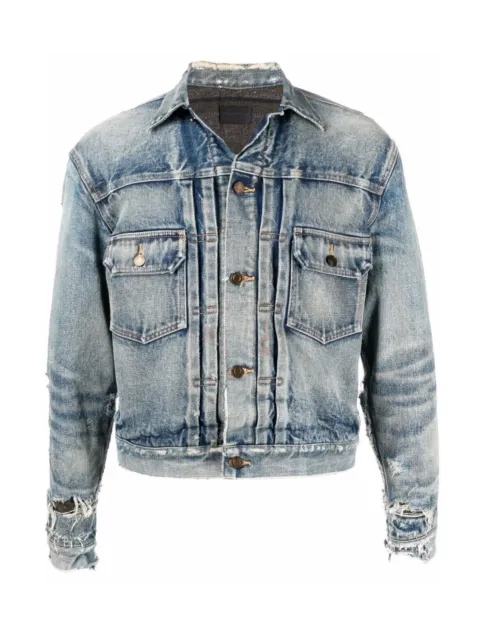 SAINT LAURENT Denim Destroyer Jacket XL 664366 0220505192