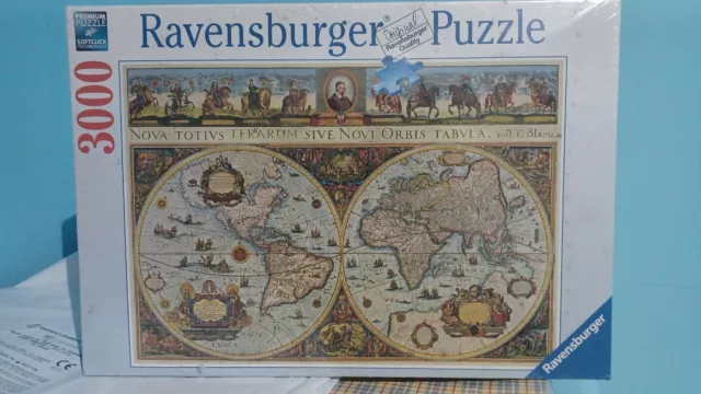 Puzzle JIGSAW ROMPECABEZAS Ravensburger Raro 3000 Pezzi MAPPA MONDO ANTICO