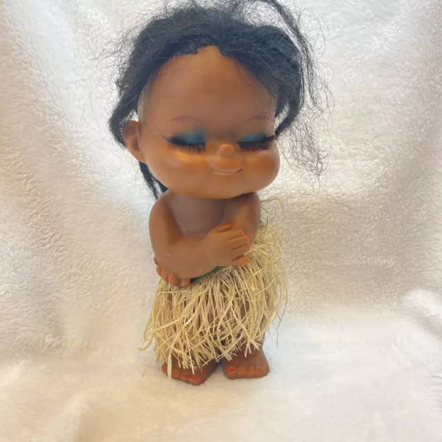 Hawaiian Hula Doll Vintage Sun Bunny Grass Skirt Hong Kong Tiki Bar Luau Decor