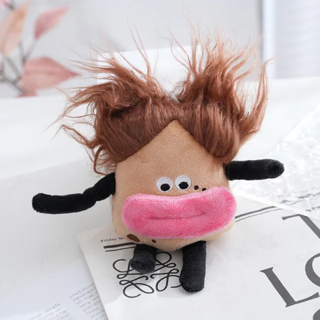 Cute Big Mouth Girl Plush Keychain Sausage Mouth Doll Backpack Pendant Kids TYB