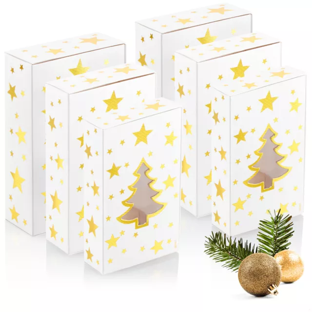 6-teiliges Geschenkschachtel-Set 3 Größen - Geschenkboxen - Sterne, Tanne