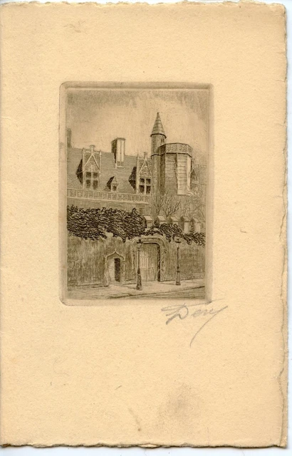 Format Carte Postale Ancienne / Eau Forte / Paris