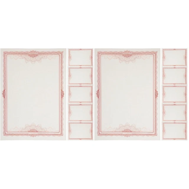 PATIKIL Papier De Certificat Beige Bordure Marron 120g/m² Lot De 25 Feuilles 11,6x8,3 Pouces