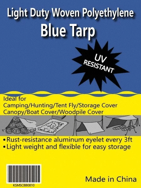Value Collection 40' Long x 20' Wide Polyethylene Tarp & Dust Cover Blue