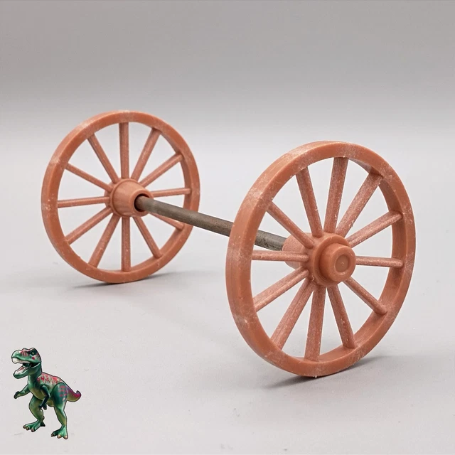 Playmobil 3785 - Timon Avec Essieu Et Roues Pour Chariot Sudiste Bleu (Western)
