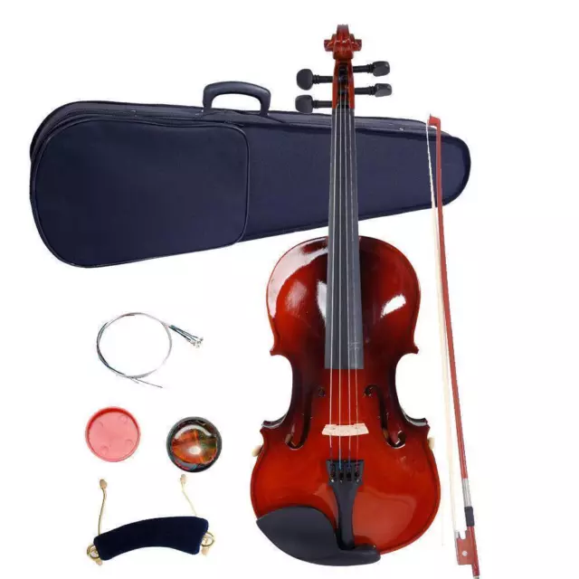 Glarry 4/4 Natural Maple Wood Acoustic Violin Fiddle Set w/ Case Row Rosin Tuner