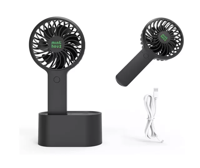 Portable Mini Hand-Held Small Fan 3 Speed Cooler Rechargeable Automatic Rotating