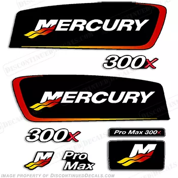 Fits Mercury 300x  3.1L ProMax Alien Cowl Outboard Engine Decal Kit 300hp