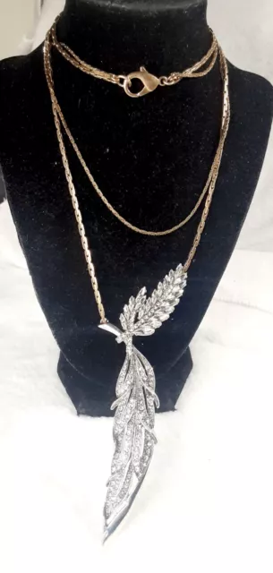 Stunning Lulu Frost for J.Crew feather or leaf layered long tiered necklace