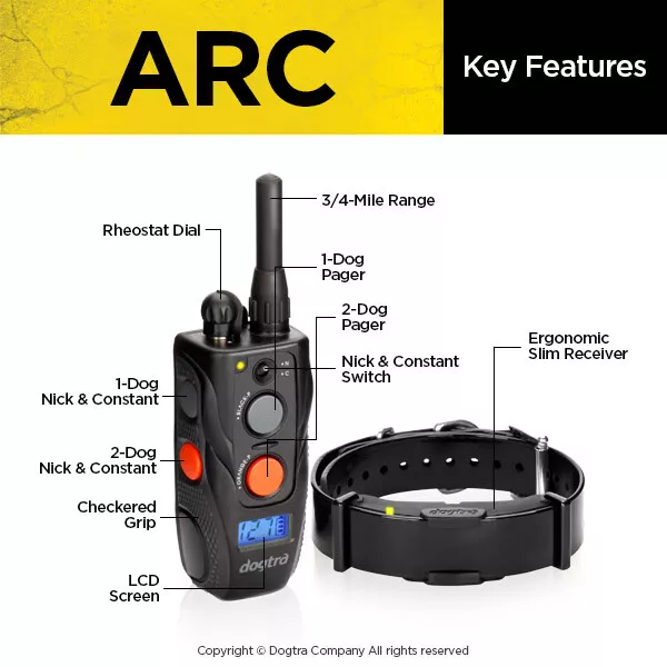 Dogtra ARC IPX9K Waterproof, Rechargeable, Expandable Remote Training Collar NEW