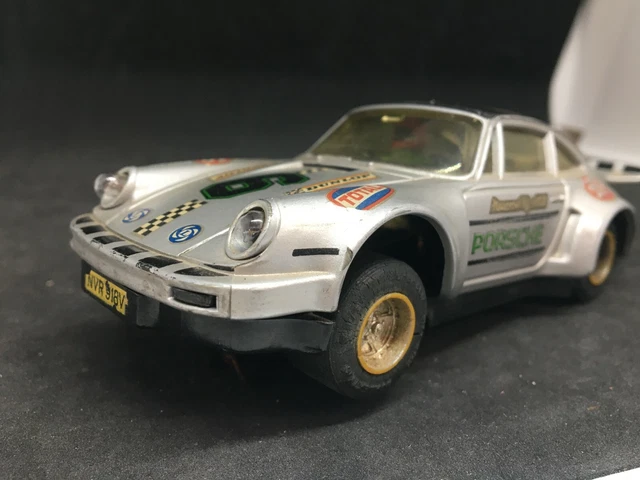 Scalextric ancien  Slot car Porsche 911 Turbo #6 gris 1/32 N° 09C circuit AUTO