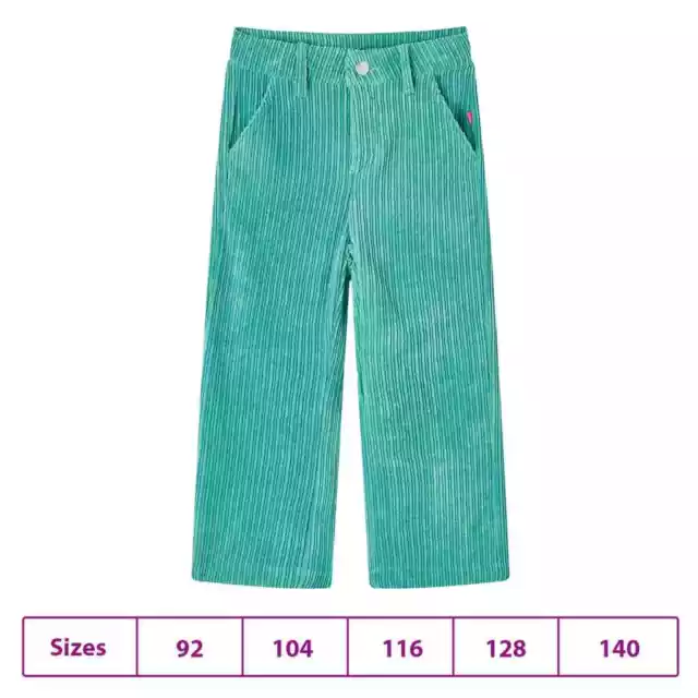 Pantalons pour Enfants Vêtement Filles Garçons Velours Côtelé Vert Menthe