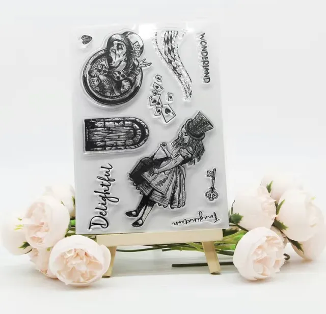 Alice In Wonderland  New Silicon Transparent Stamp Seal Card Making UK stocked