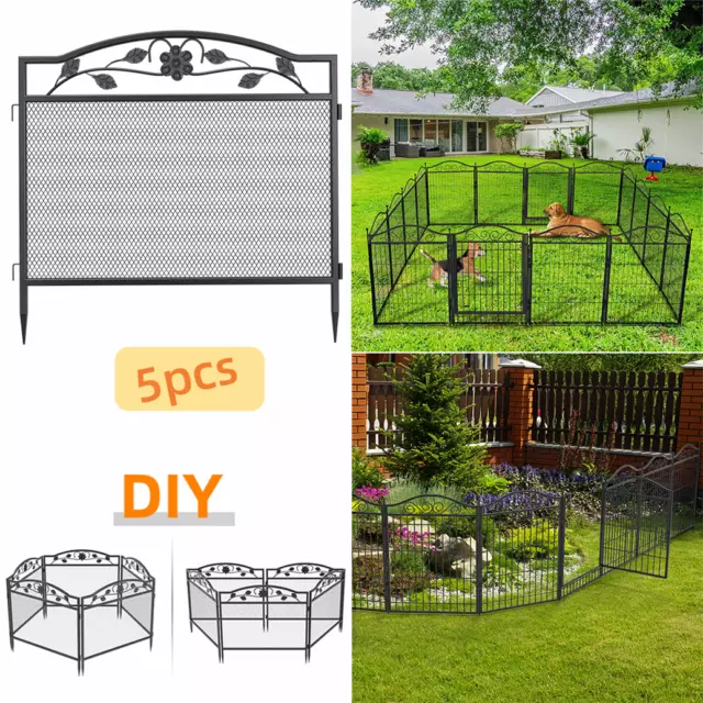 5X 70/110cm Height Extendable Pet Dog PlayPen Garden Decor Fence Outdoor Indoor