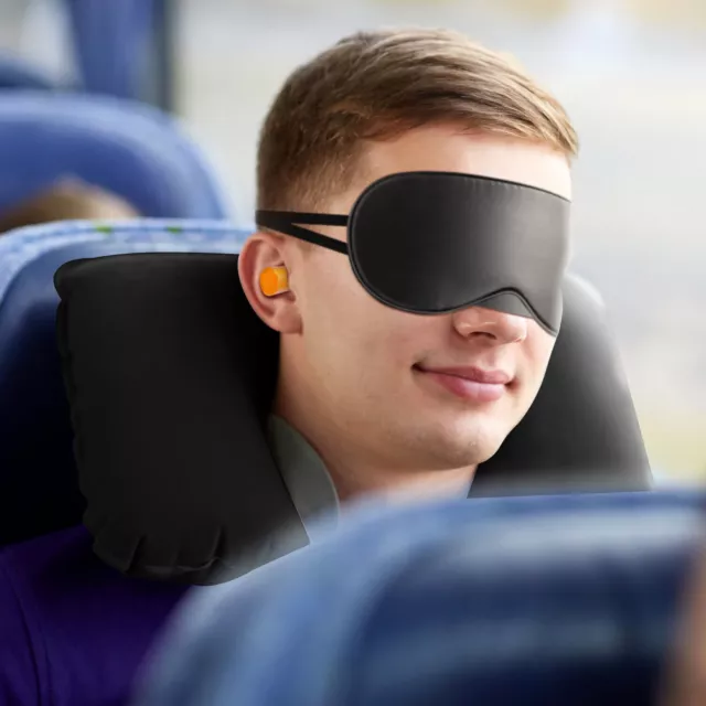 Travel Office Neck Support U Shaped Portable Inflatable Pillow Head Rest Cushion 6