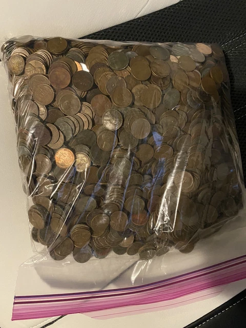 Lincoln wheat cent lot 20+ LBS pennies from old house Wheat Penny Vintage coins
