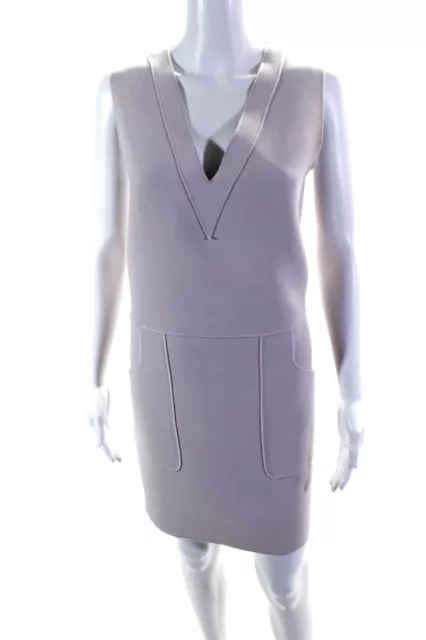 10 Crosby Derek Lam Womens Darted V-Neck Sleeveless Shift Dress Purple Size 2