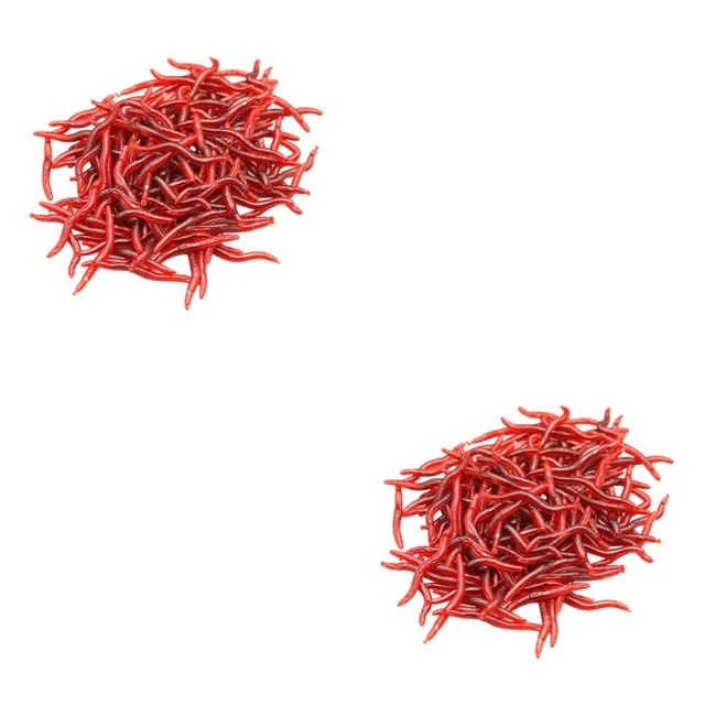 300 Pcs Earthworm Lures Mealworms Silicone Toys Fake Earthworms