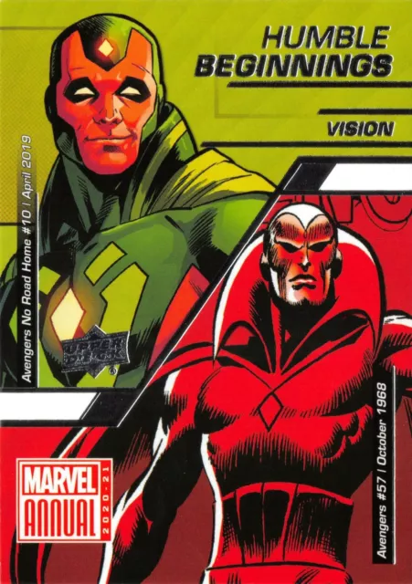 Marvel Annual 2020-21 (UD) HUMBLE BEGINNINGS Insert Card HB-8 / VISION