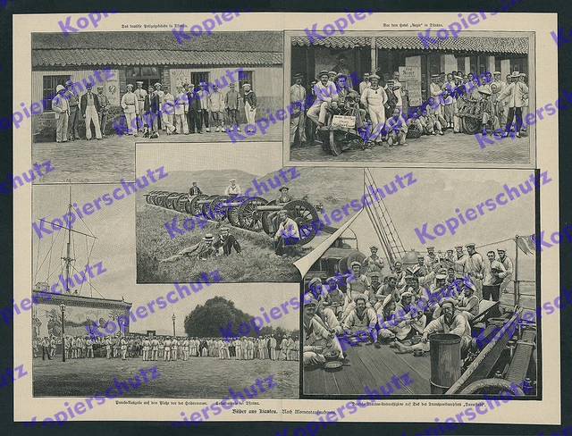 Kiautschou Tsingtau Kaiserliche Polizei Hotel Aegir Soldaten Schutztruppe 1901