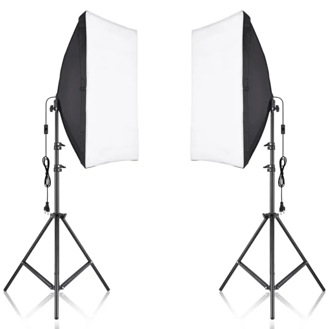 2x Profi Fotostudio Foto Studioset Softbox Studio Fotolampe Stativ Tasche E27  ✅