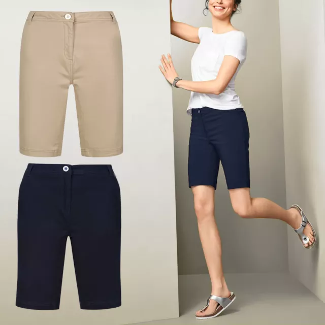 Womens Ladies Cotton Knee Length Summer Combat Chino Cargo Casual Pant Shorts