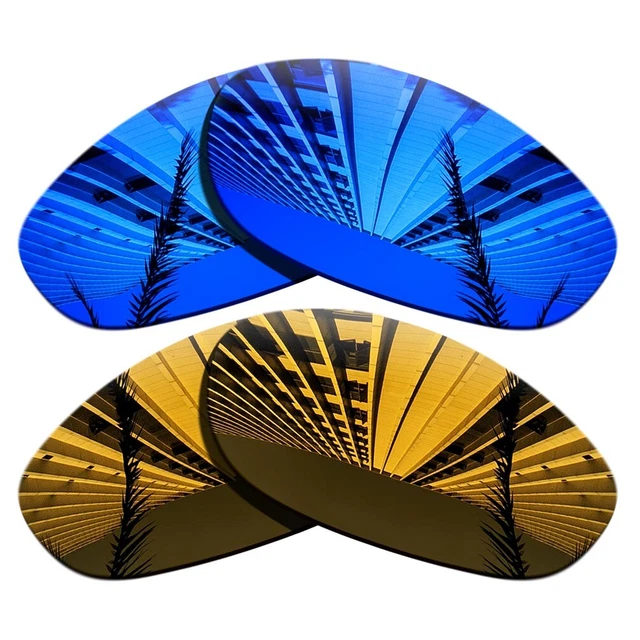 2Pairs Polarized Replacement Lens For-Oakley Monster Dog-Purple Blue+Copper Gold