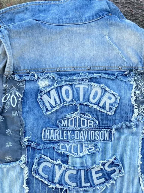 harley davidson best jacket S / gilet denim jeans biker 2