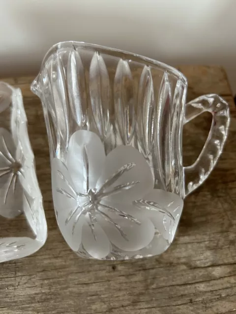 Sahnekännchen Milchkännchen Milch Zucker Set Glas Kristall?  Set 2