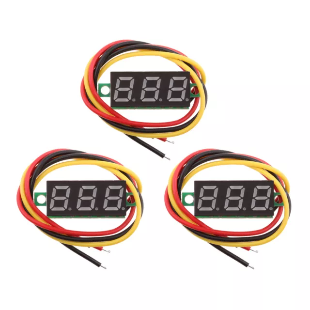 3Pc DC 0 100V 0,28 "Drei Draht LED Panel Digital Voltmeter Spannungsmesser Rot