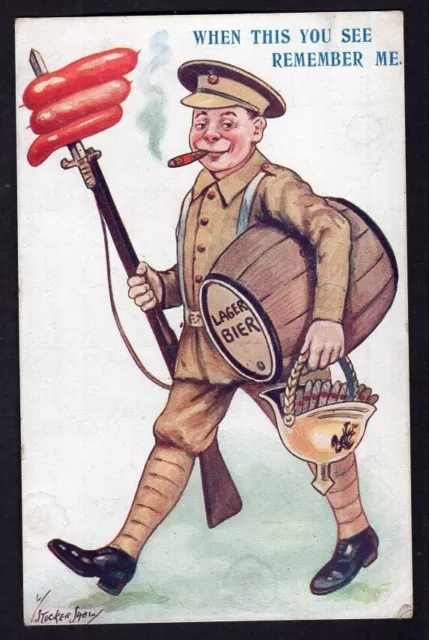 Ww1 Col Pc 'When You See This, Remember Me' - Tommy With German Sausages Etc