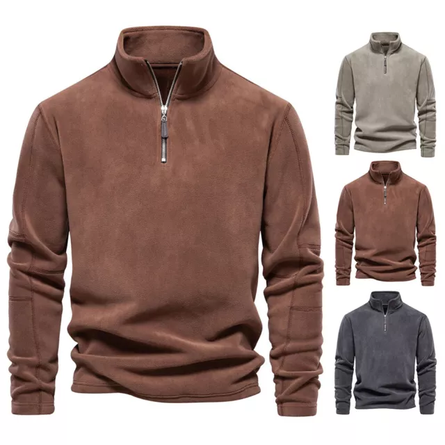 Sweat-Shirt Chaud En Polaire Pour Hommes Pull À Manches Longues Et Col #