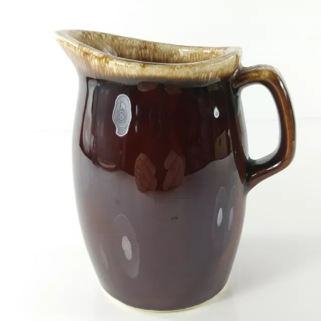Hull Pottery Brown Drip Glaze 4.5" Oven Proof USA Creamer Syrup Pitcher Vintage