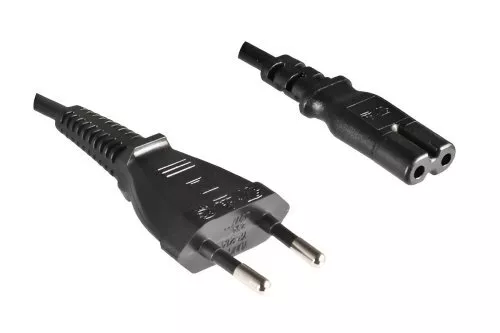 DINIC Stromkabel, Netzkabel Euro-Stecker auf C7, 2-pin Euro-8, 0.50m