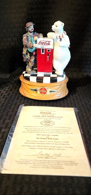 Coca Cola Limited Edition Figurine Featuring Emmett Kelly Cool Off Coca Cola Limited Edition Figurine Featuring Emmett Kelly Cool Off