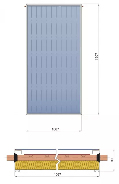 Flachkollektoren Solaranlage Solarkollektor Flachkollektor Solarplatte Solar AMX 2