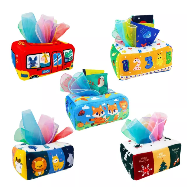 Baby Tissue Box Toy Soft Sensory Toys for Preschool Learning Toys Baby Gifts