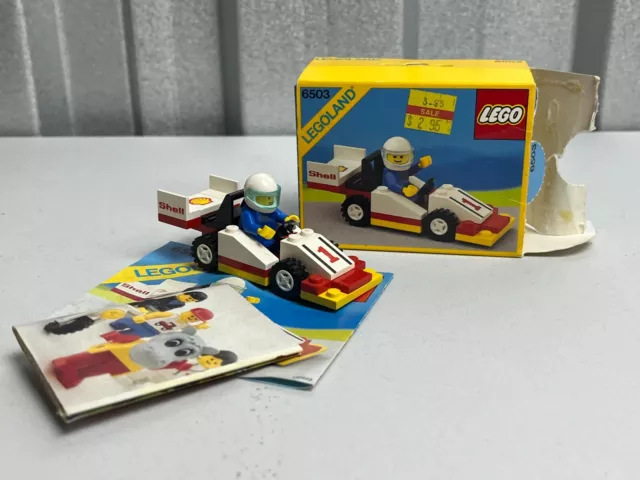 LEGO 6503 Sprint Racer Shell Race Car w/ Box Instructions Vintage 1988 Legoland