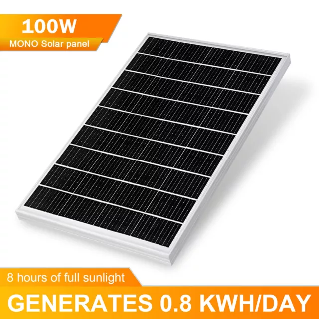 100W 12V Solar Panel Monocrystalline System Off Grid Camping RV Caravan Boat Car