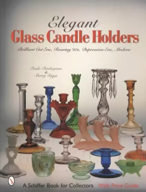 Elegant Glass Candlesticks ID Book Candle Depr 20s Cut