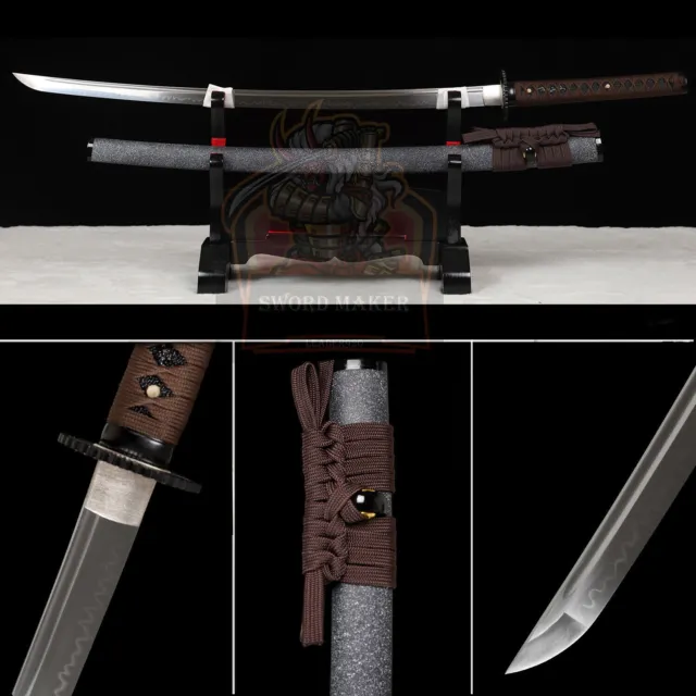 Handmade Katana Full Tang Samurai Razor Sharp Clay Tempered T10 Steel Real Hamon