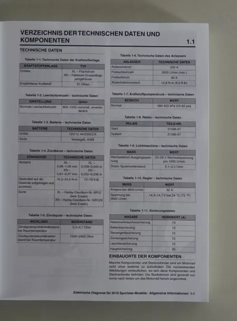 Diagnosehandbuch Harley Davidson Sportster Modelle 2010 Stand 06/2009 2