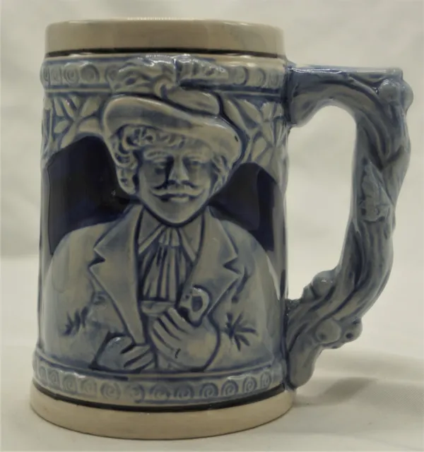 Vintage Blue And White Ceramic Beer Stein  Made In Japan
