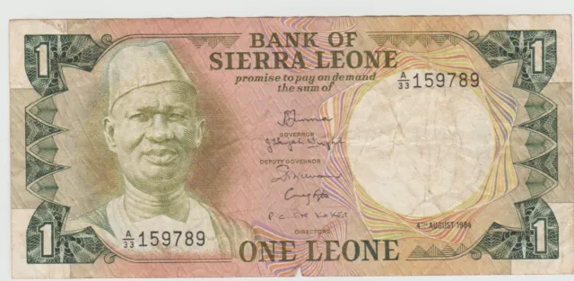 Billet 1 Léones SIERRA LEONE  Afrique 1984