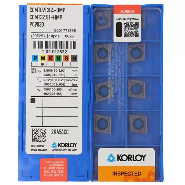 KORLOY CCMT09T304-HMP PC9030 10PCS Carbide inserts Processing stainless steel