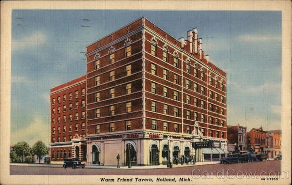 1941 Holland,MI Warm Friend Tavern Ottawa,Allegan County Michigan Linen Postcard