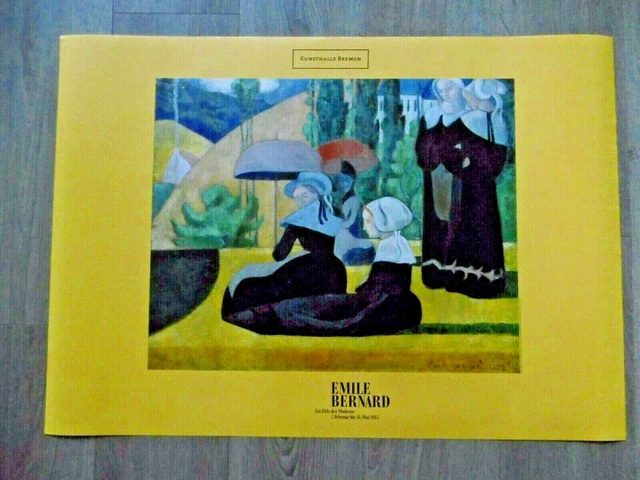 Emile BERNARD Affiche originale Bretagne Coiffe Folklore Pont Aven Lille Bremen