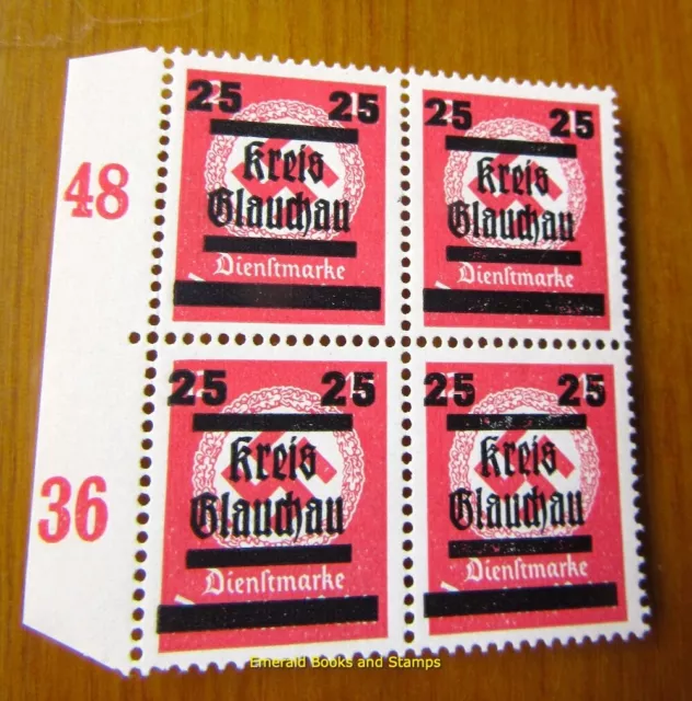 EBS Germany 1945 Locals - Glauchau - Official - Michel 36 - BLOCK 4 - MNH**