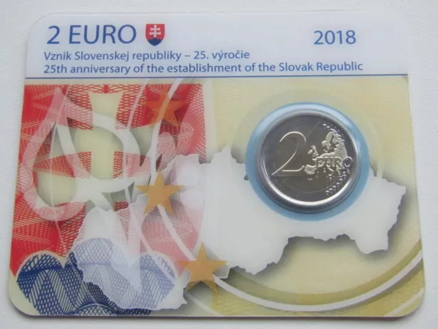 Slowakei 2 Euro 2018 BU Coincard 25 JAHRE REPUBLIK Slovakia Slovensko